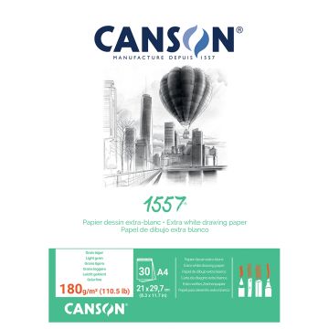 CANSON 1557 Extra White 180gsm A4 Sketch Paper - 204127414