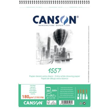 Canson Spiral 1557 Extra White 180gsm A4 Sketch Paper - 31412A004