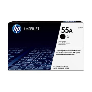 HP 55A Black Toner Cartridge, Standard CE255A