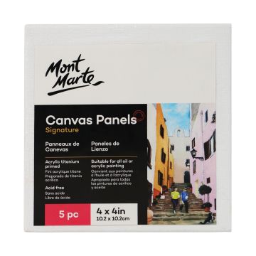 Mont Marte Canvas Panels Pack 5 10.2x10.2cm