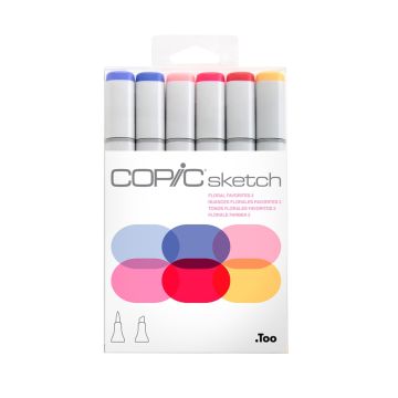 Copic Sketch Marker Set, 6 Color Floral Favorites 2 - 2778