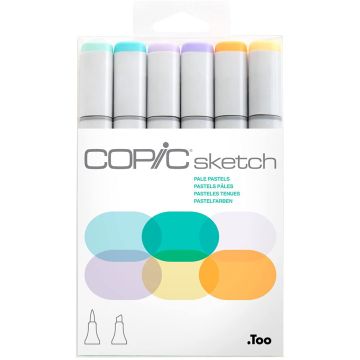 Copic Sketch Marker Set, 6 Color Pale Pastels 2686