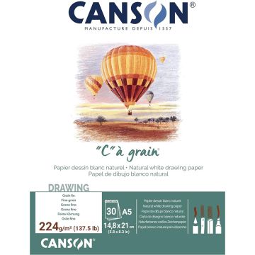 Canson C A Grain 224gsm A5 Pad - 400060620