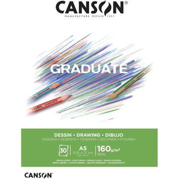Canson Graduate White Drawing 160gsm A5 Paper - 400110364