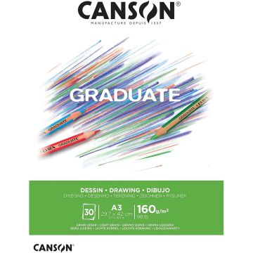 Canson Graduate White Drawing 160gsm A3 Paper - 400110366