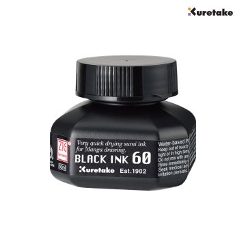 Kuretake ZIG Cartoonist Black Ink 60 - 60 ml Bottle