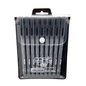 COPIC Multiliner, 9-Pen Black Set