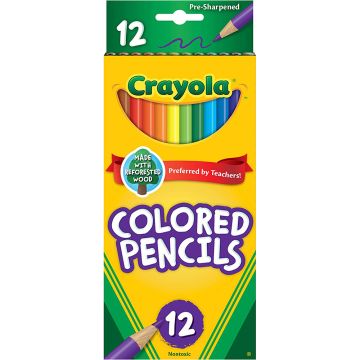 Crayola Colored Pencil Set, Child, Assorted Colors, 12 Pcs