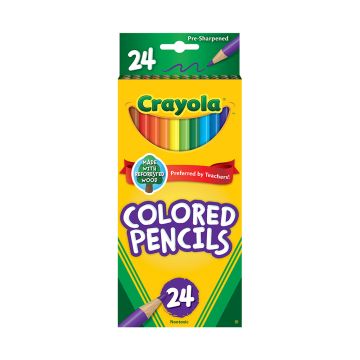 Crayola Colored Pencil Set, Child, Assorted Colors, 24 Pcs