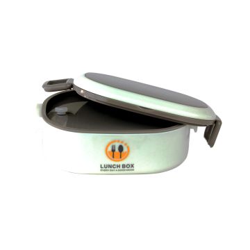 Lunch Box With Container 2022 White with Brown