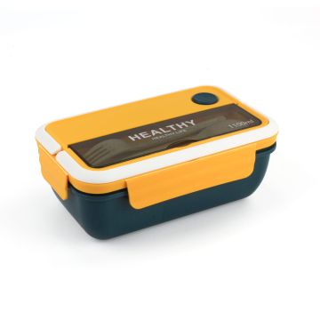 Lunch Box 1100ml - With Spoon & Fork 0052 - Yellow