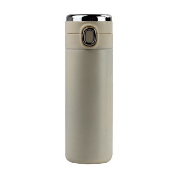 Water Bottle Stainless Steel with LED Display - Beige - 420 ML