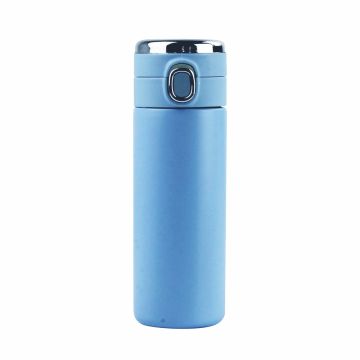 Water Bottle Stainless Steel with LED Display - Blue - 420 ML