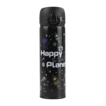 Water Bottle Happy Planet - Black 500 ML