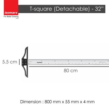 4mm Thickness Detachable Acrylic T-Square 32 Inch Isomars