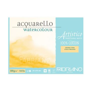Artistico 140 lb. Cold Press 20 Sheet Block 12" X 16" Fabriano  - 19100565