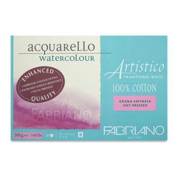 Artistico Watercolor Pad Traditional White Hot Pressed 300gsm | 30.5x45.5cm | 19003045 Fabriano
