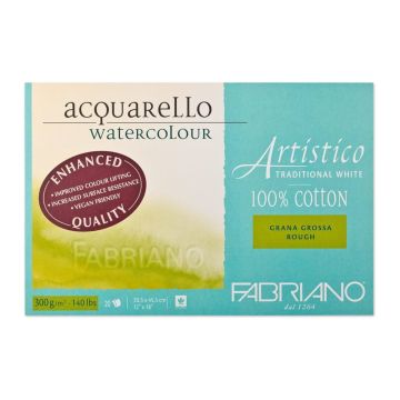 Artistico Watercolor Pad Traditional White Rough 300gsm | 30.5x45.5cm | 19023045 Fabriano
