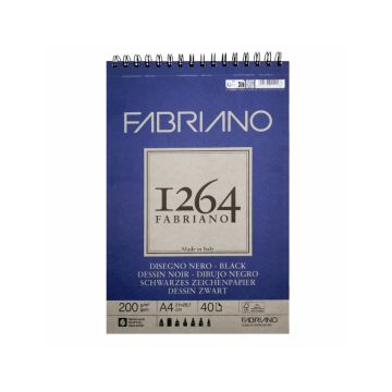 Disegno Nero - Black Pad 200gsm | 21x29.7cm | 19100652 Fabriano