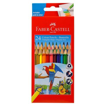 Faber Castell Triangular Colour Pencils - Pack of 24