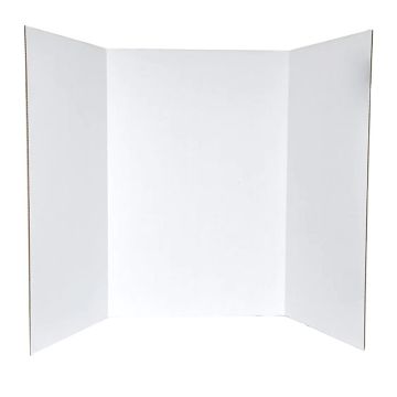 Tri Fold Display Project Board White - Evanz