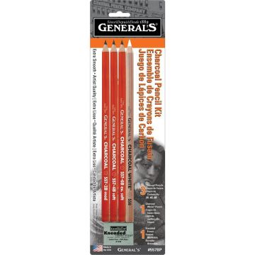 Generals Charcoal Pencil Kit, 5 Pieces - Peggable
