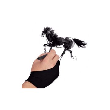 2 Fingers Black Artist Gloves