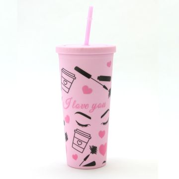 Water Bottle DW Plastic 2024 Tumbler with straw Purple