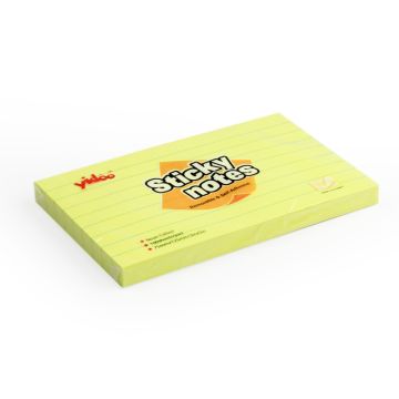 Sticky Notes Pad 5x3" Neon Yellow W/Lined