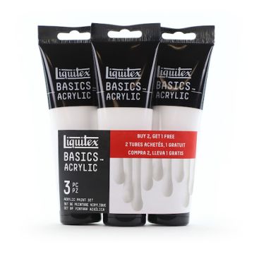 Liquitex  Basics Acrylic Paint, 4-oz Tube, Titanium White 3-Pack