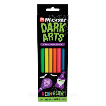 Neon Glow Jumbo Pencils,
6-Color Set