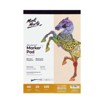 Mont Marte Bleedproof Marker Pad 105gsm A5 25 Sheets