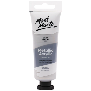 Mont Marte Metallic Acrylic Paint 50ml - Silver