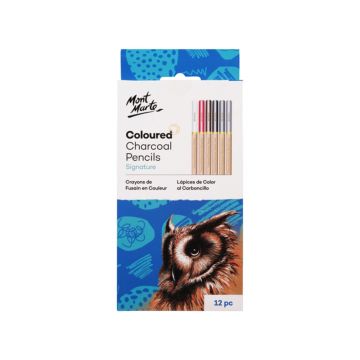 Mont Marte Coloured Charcoal Pencils 12pc
