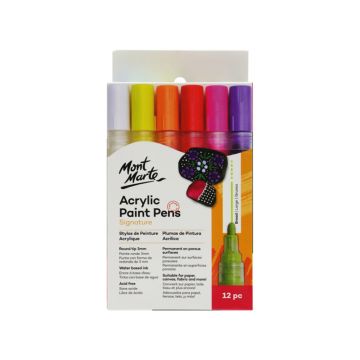 Mont Marte Acrylic Paint Pens Broad Tip 12pc