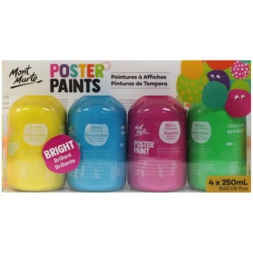 Mont Marte Poster Paint 250ml 4pc - Bright