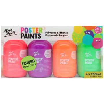 Mont Marte Poster Paint 250ml 4pc - Fluoro