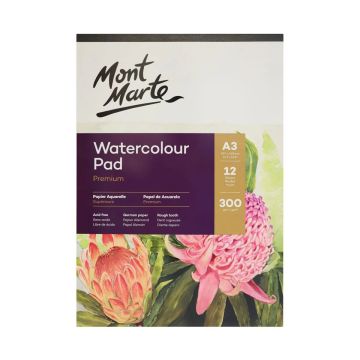 Mont Marte Watercolour Pad German Paper A3 300gsm 12sht
