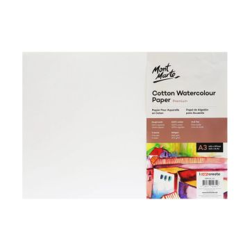 Mont Marte Cotton Watercolour Paper 300gsm A3 5 Sheets