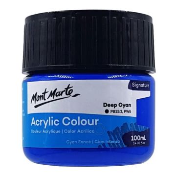 Mont Marte Acrylic Colour Paint 100ml - Deep Cyan