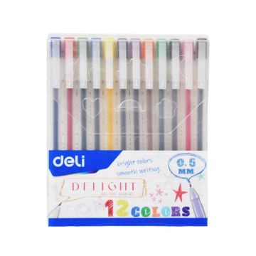 Gel pen Asst.Colour Delight 0.5mm Set of 12 Deli - G119-12c