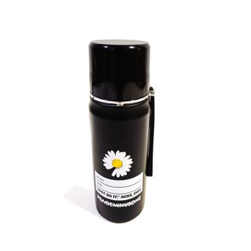 Water Bottle Black with yellow flowers design A - 420ML