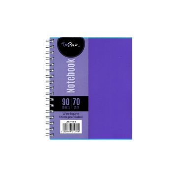 A6 Spiral Note Book 90/S Hard Plastic - UNIBOOK Fluorescent Purple