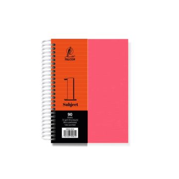 A6 Spiral Note Book 90/S Hard Plastic - UNIBOOK Fluorescent Pink
