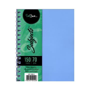 Hard Plastic Cover 5 Subject A5 Book UNIBOOK - Blue