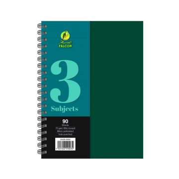 University Book 3 Subjects - A4 Dark Green