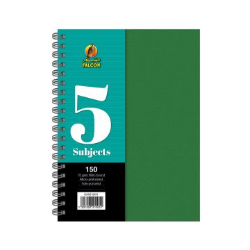 University Book 5 Subjects - A4 Green