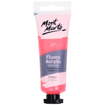 Mont Marte Fluoro Acrylic Paint 50ml - Pink