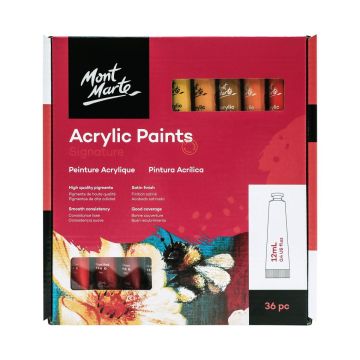 Mont Marte Acrylic Paints 36pc x 12ml