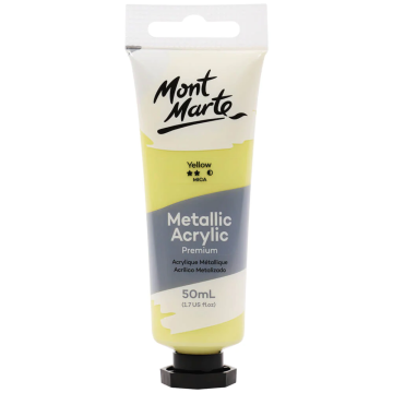 Mont Marte Metallic Acrylic Paint 50ml - Yellow